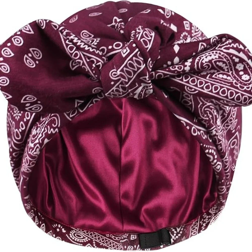 Satin Lined Beanies for Women Chemo Headwear Silky Lined Cotton Sleeping Cap